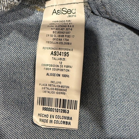 AsiSea belted distressed Jeans made in Columbia Sz 12/30 - Picture 13 of 13